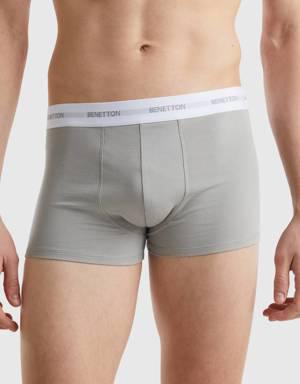 gray boxers in stretch organic cotton
