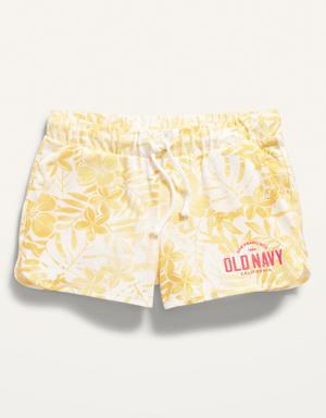 Dolphin-Hem Logo Shorts for Girls yellow