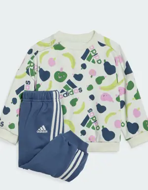 Adidas Essentials Allover Print Kids Jogginganzug