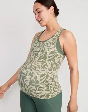 Maternity UltraLite All-Day Rib-Knit Racerback Tank Top green