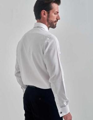Erkek Regular Fit Uzun Kollu Klasik Gömlek BEYAZ
