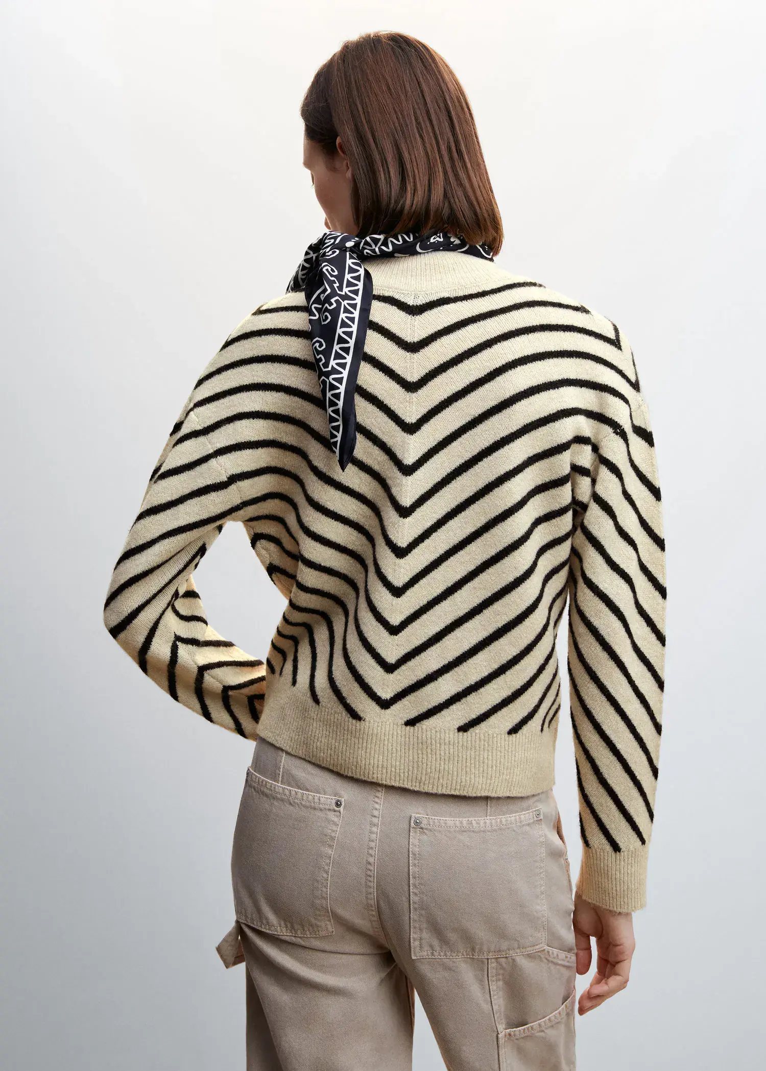Mango Pull-over rayures col montant. 3