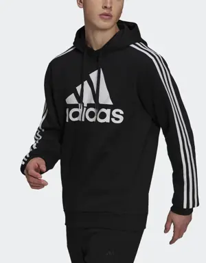 Adidas Sudadera con capucha Essentials Fleece Logo 3 bandas