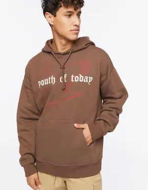 Forever 21 Youth of Today Graphic Hoodie Brown/Multi
