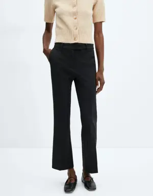 Mango Cropped flared trousers