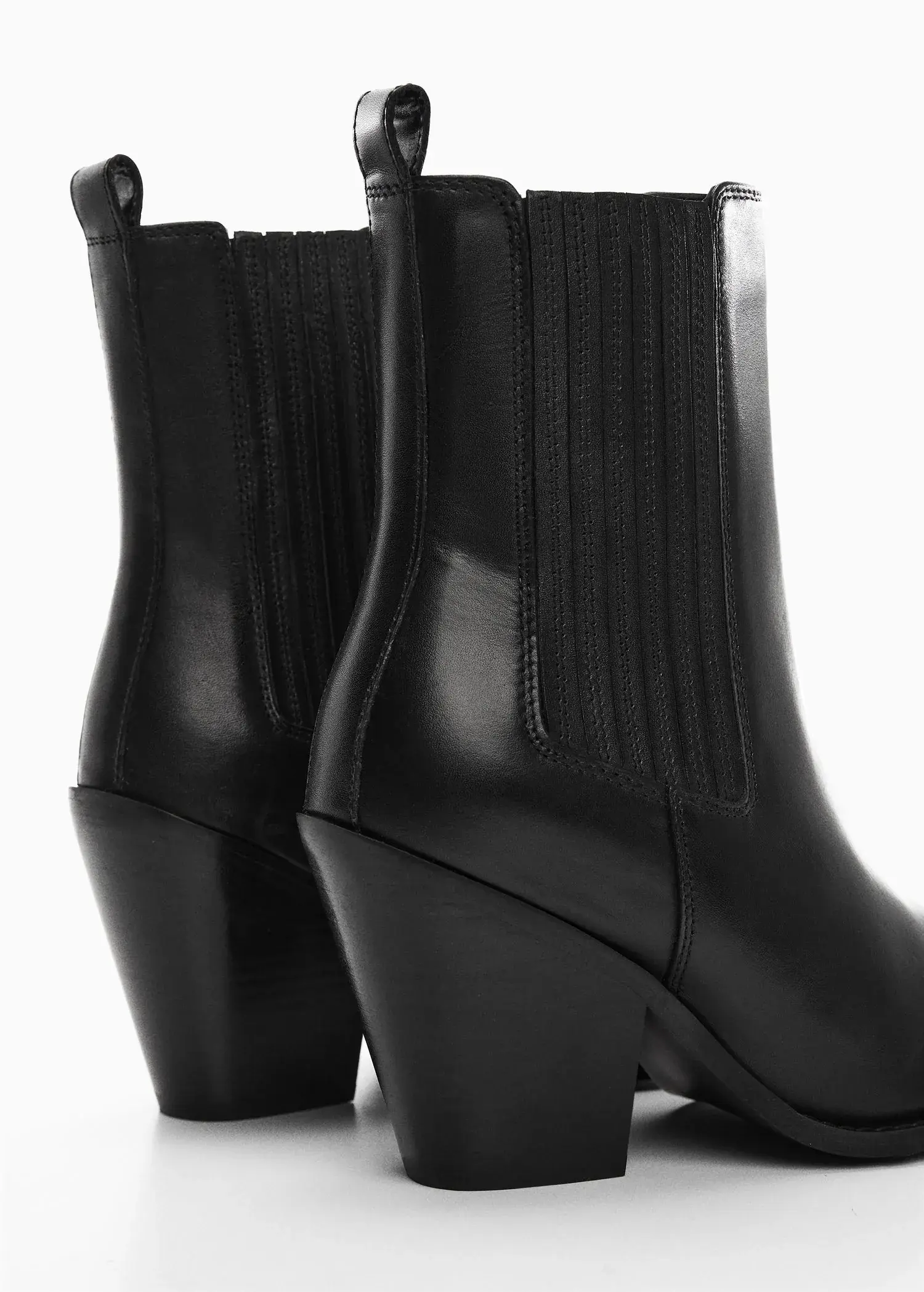 Mango Cowboy-style leather ankle boots. 3
