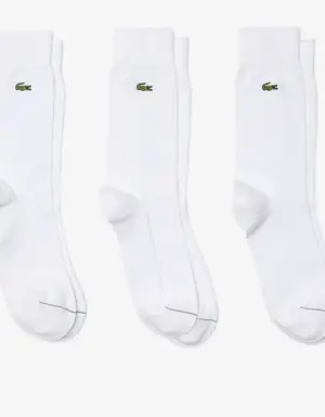 Lacoste Unisex 3-Pack High-Cut Cotton Piqué Socks