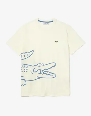 Men’s Crew Neck Crocodile Print Organic Cotton T-shirt