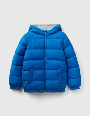 padded jacket with teddy interior