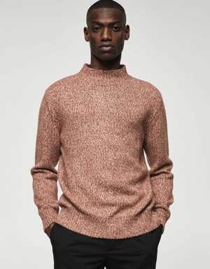 Flecked high collar sweater