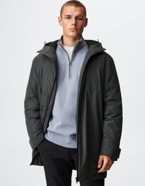 Water-repellent padded parka