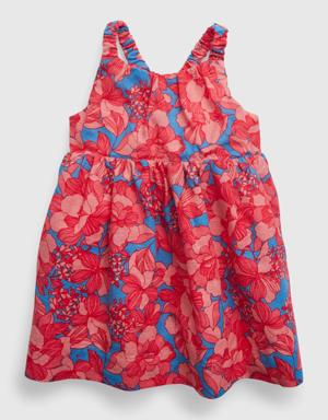 Baby Linen-Cotton Floral Dress multi