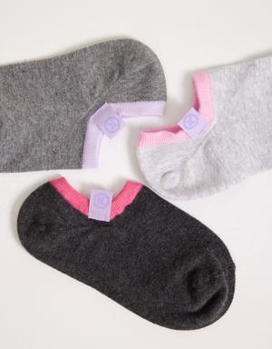3 lü Paket Melange Kadın Patik Çorap