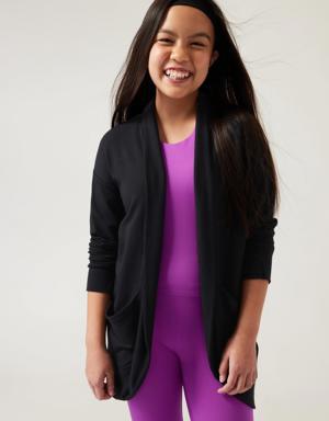 Athleta Girl Wrap 'N Roll Sweatshirt 2.0 black