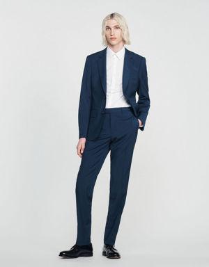 Stretch wool suit trousers