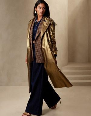 Luce Leather Trench Coat gold