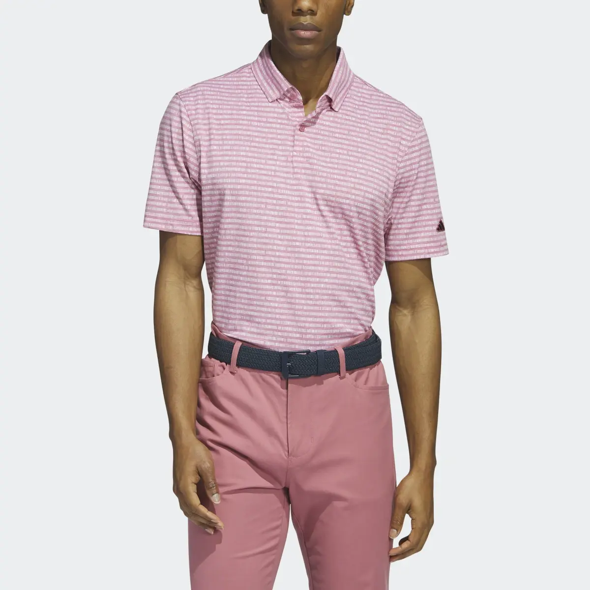 Adidas Go-To Striped Golf Polo Shirt. 1