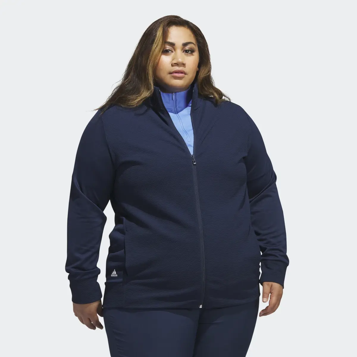 Adidas Textured Full-Zip Jacket (Plus Size). 2