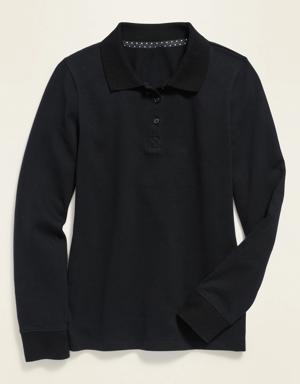 Uniform Pique Polo Shirt for Girls black