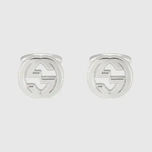Gucci Interlocking G cufflinks in silver. 1