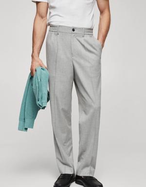 Tapered-fit cotton trousers