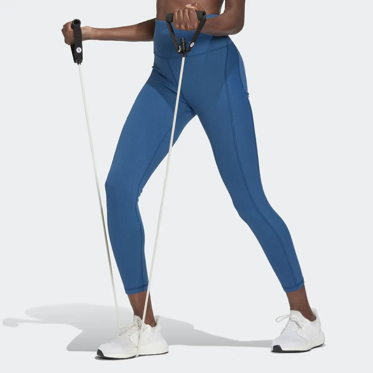 Adidas Leggings Caneladas com Cintura Supersubida para Ioga Luxe Wind. 1