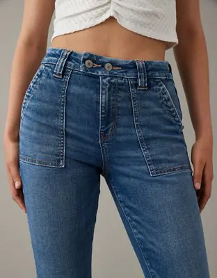 American Eagle Next Level Curvy Super High-Waisted Flare Jean. 1