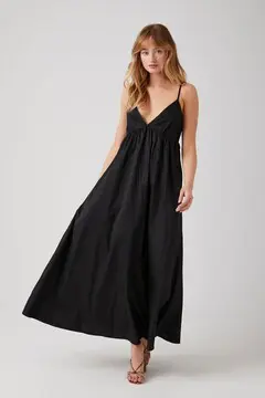 Forever 21 Forever 21 Cami Column Maxi Dress Black. 2