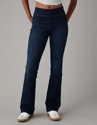American Eagle Luxe Pull-On High-Waisted Kick Bootcut Jean. 1