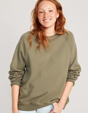 Oversized Vintage Tunic Sweatshirt for Women green