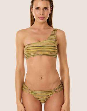 40737 Gold Simli Tek Omuz Bikini Takımı