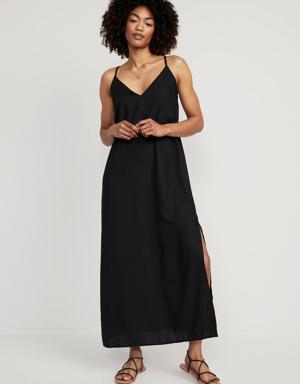 Tie-Back Maxi Slip Dress for Women black
