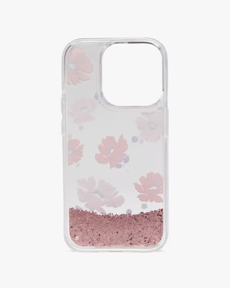 Kate Spade Dotty Floral Liquid Glitter iPhone 15 Pro Case. 3