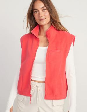 Old Navy Fleece Full-Zip Vest for Women pink