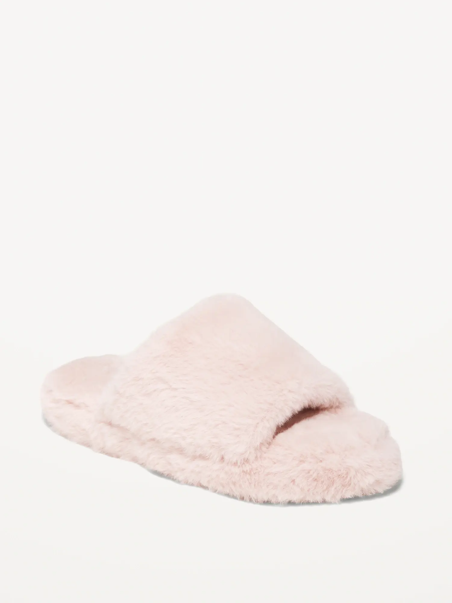 Old Navy Cozy Faux-Fur Slide Slippers for Girls pink. 1