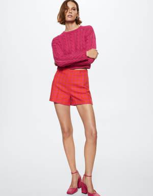 Openwork cropped sweater