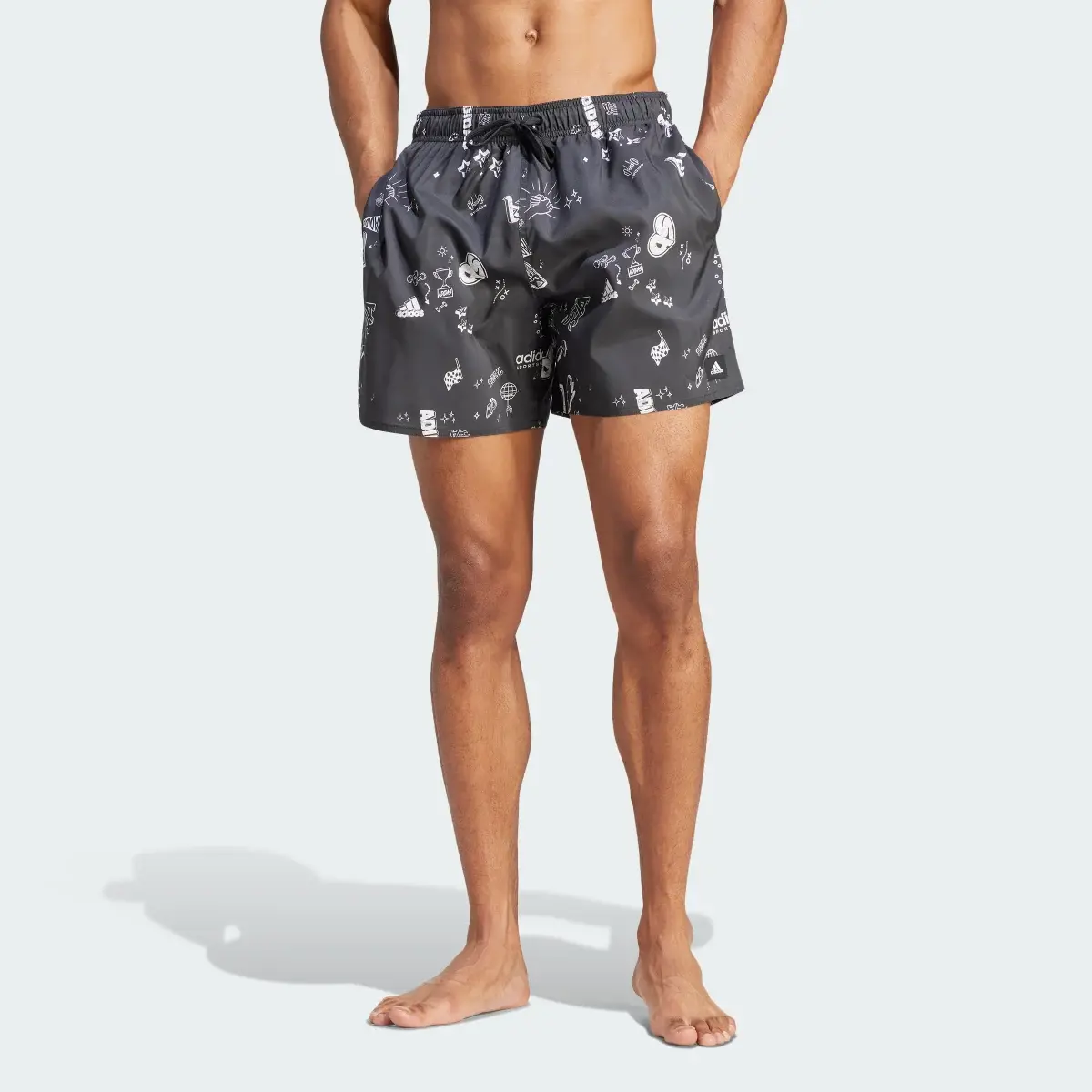 Adidas Brand Love CLX Short-Length Swim Shorts. 1