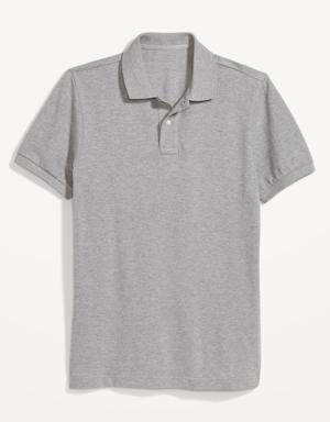 Slim-Fit Uniform Pique Polo for Men gray