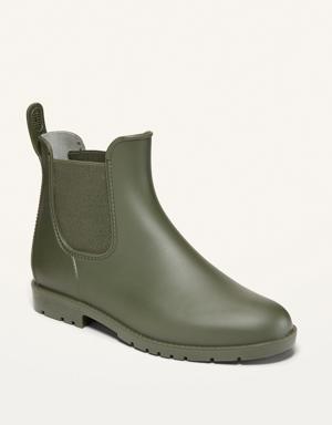 Water-Repellent Pull-On Rain Boots For Women green