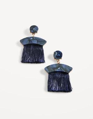 Blue Shell Tassel Chandelier Earrings for Women