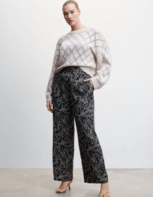 Mango Floral palazzo trousers