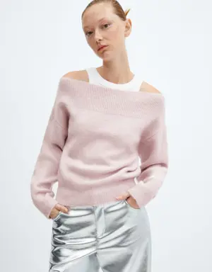 Mango Boat-neck knitted sweater