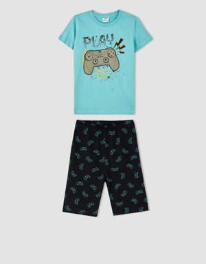 Erkek Çocuk Kısa Kollu Kapri Pijama Takım