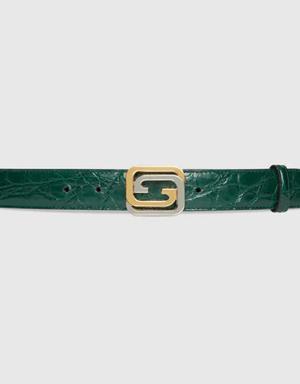 Caiman belt with squared Interlocking G