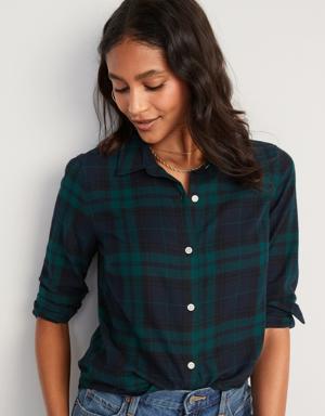 Old Navy Plaid Flannel Classic Shirt for Women multi