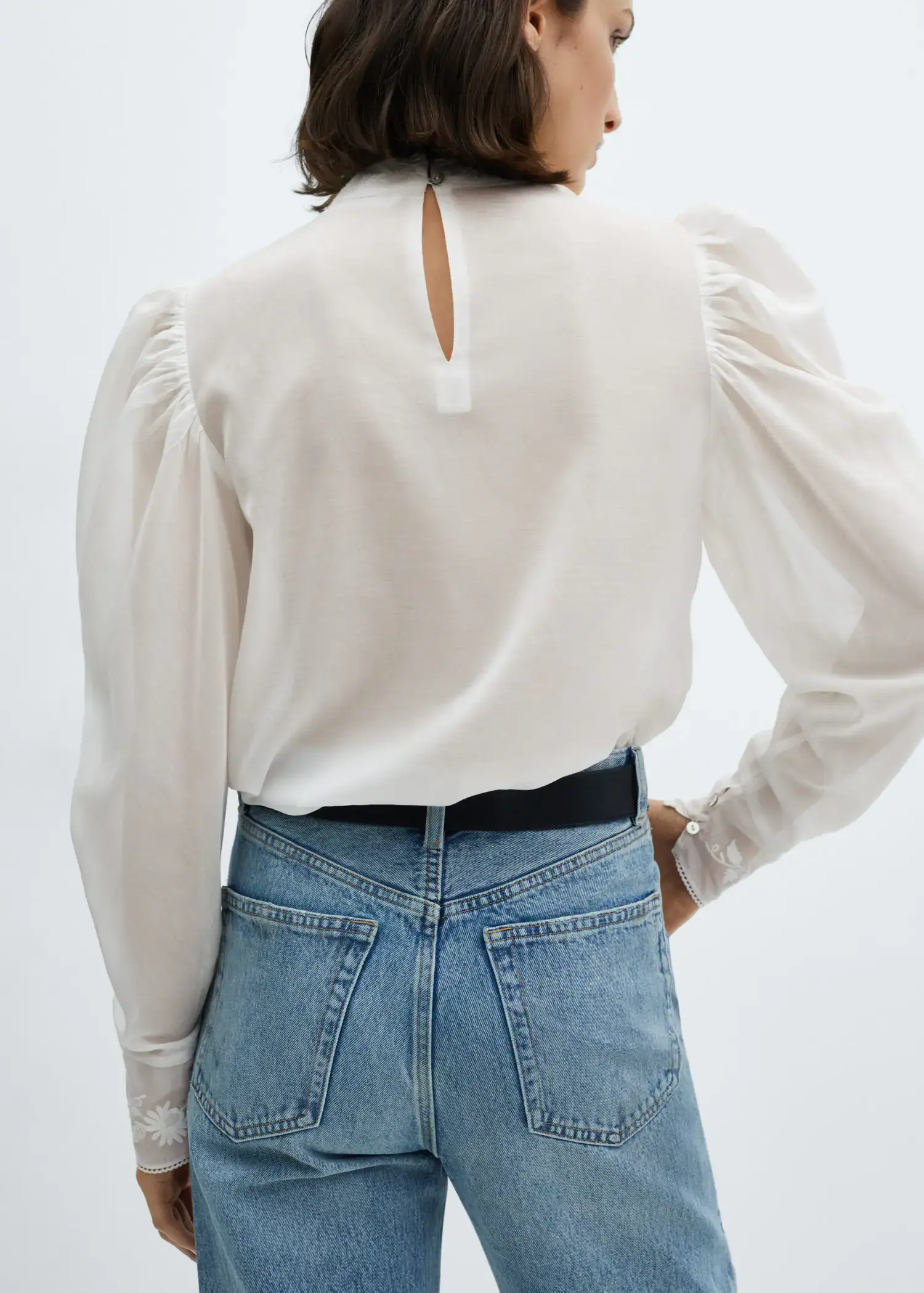 Mango Embroidered details blouse. 3