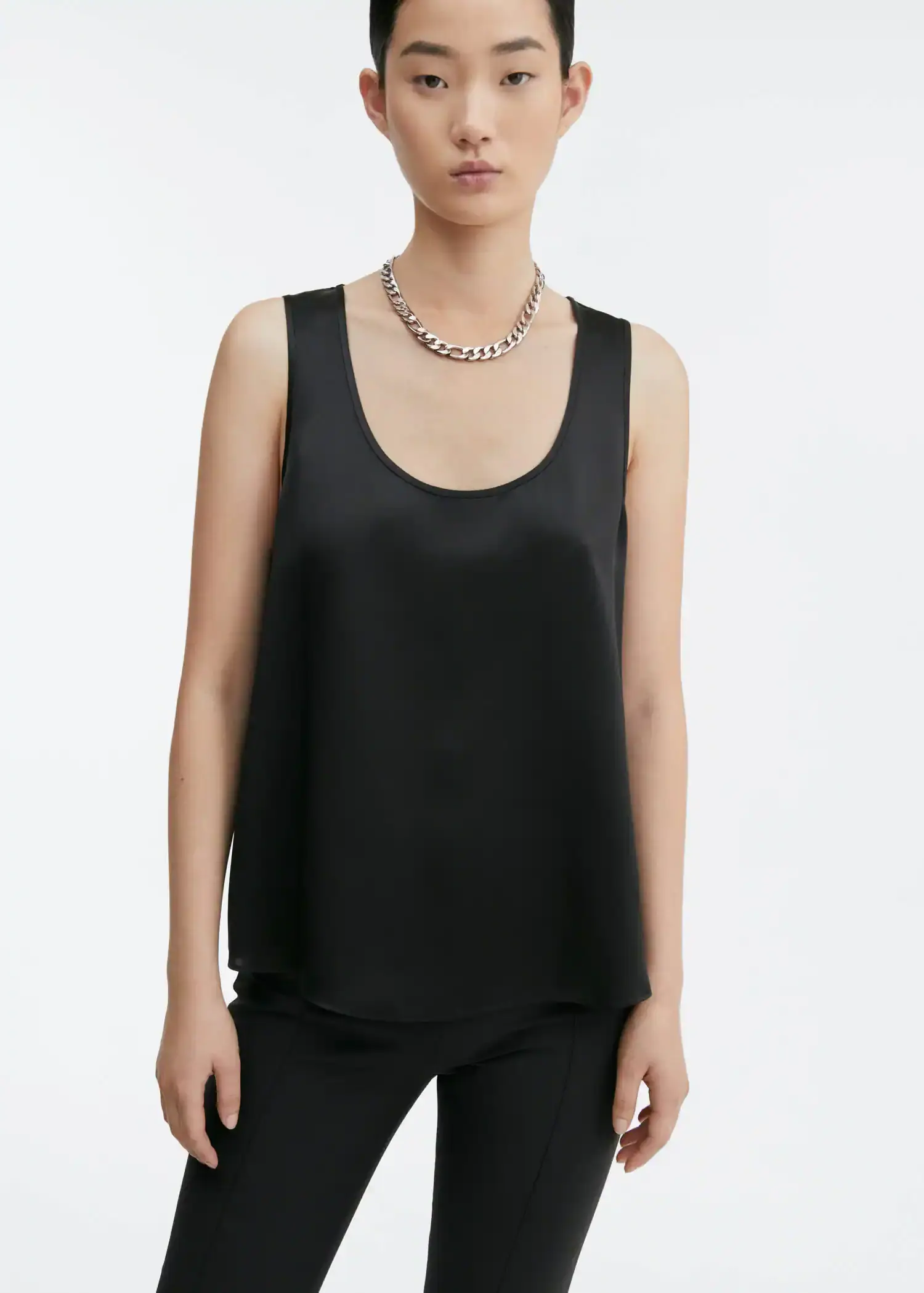 Mango Silk top with wide straps. 1