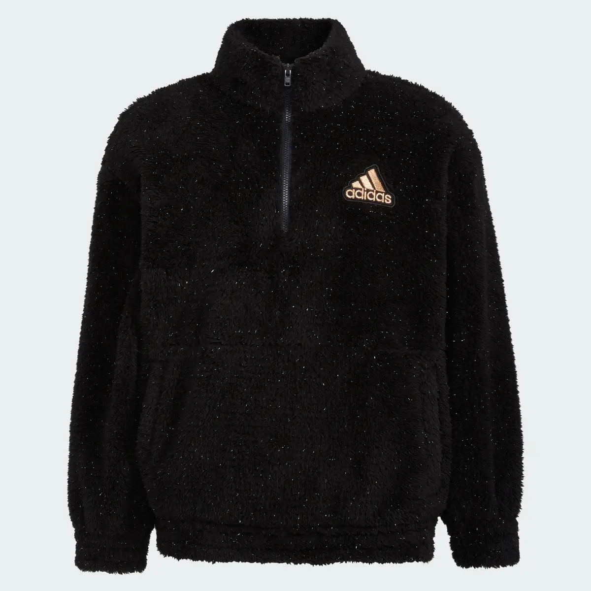 Adidas Long Sleeve Mock Neck Furry Lurex Sherpa Pullover (Extended Size). 3