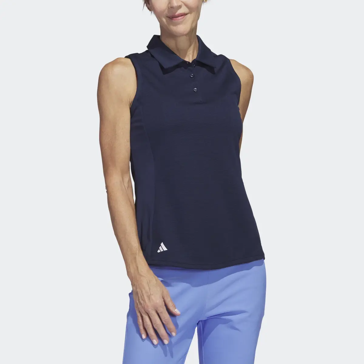 Adidas Texture Sleeveless Golf Polo Shirt. 1
