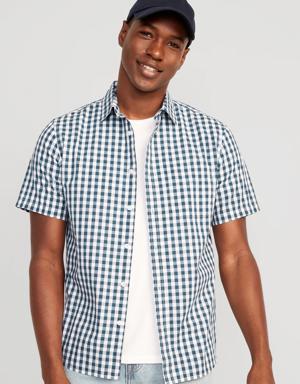 Regular-Fit Everyday Short-Sleeve Gingham Pocket Shirt for Men multi